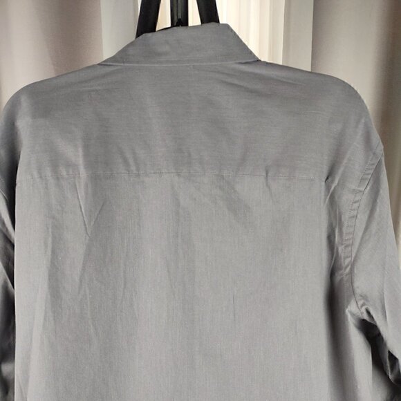 Alfani Men's Gray, Cotton Blend, Button-Up Dress Shirt. Size XL (NWT) - Picture 4 of 13
